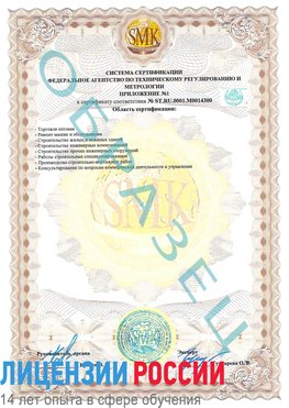 Образец сертификата соответствия (приложение) Курган Сертификат OHSAS 18001